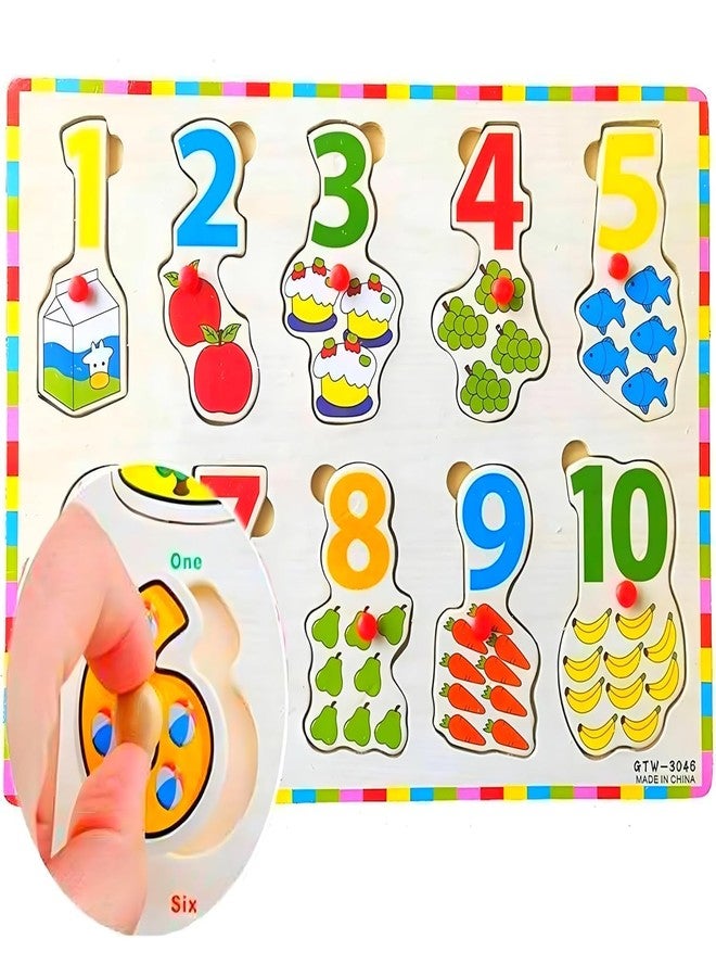 VERAT أحجية الأرقام الخشبية من فيرات، من 1 إلى 10، لعبة تعليمية للأطفال الصغار، أحجية أرقام خشبية مثالية، أحجيات تعليمية للأطفال، أحجيات خشبية للأطفال الصغار، أفضل ألعاب الأرقام، تعليم مونتيسوري - Image 1